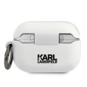 Etui Karl Lagerfeld Silicone Ikonik na AirPods Pro - białe