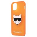 Etui Karl Lagerfeld Glitter Choupette Fluo na iPhone 12 Pro Max - pomarańczowe