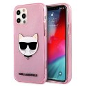 Etui Karl Lagerfeld Glitter Choupette na iPhone 12 Pro Max - różowe