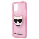 Etui Karl Lagerfeld Glitter Choupette na iPhone 12 Pro Max - różowe