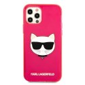 Karl Lagerfeld KLHCP12LCHTRP iPhone 12 Pro Max 6,7" różowy/pink hardcase Glitter Choupette Fluo