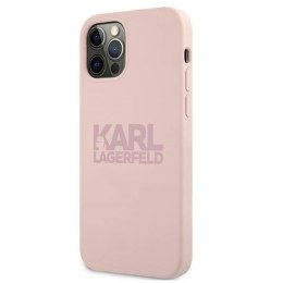 Etui Karl Lagerfeld Silicone Stack Logo na iPhone 12 Pro Max - różowe