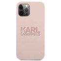 Etui Karl Lagerfeld Silicone Stack Logo na iPhone 12 Pro Max - różowe