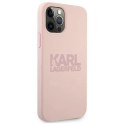 Etui Karl Lagerfeld Silicone Stack Logo na iPhone 12 Pro Max - różowe