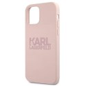 Etui Karl Lagerfeld Silicone Stack Logo na iPhone 12 Pro Max - różowe