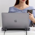 HUB Joyroom S-H121 podstawka USB-C - USB-A 3.0 / RJ45 / HDMI / USB-C / Thunderbolt do MacBook Pro - szary