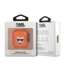 Etui Karl Lagerfeld Choupette na AirPods 1/2 - pomarańczowe