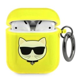 Etui Karl Lagerfeld Choupette na AirPods 1/2 - żółte