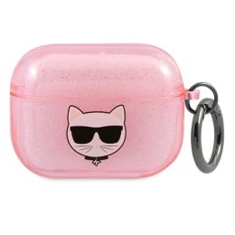 Etui Karl Lagerfeld Glitter Choupette na AirPods 3 - różowe