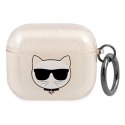 Etui Karl Lagerfeld Glitter Choupette na AirPods 3 - złote