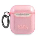 Karl Lagerfeld Glitter Choupette AirPods 1/2 cover - różowe