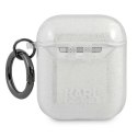 Karl Lagerfeld Glitter Choupette AirPods 1/2 cover - srebrne