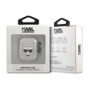 Karl Lagerfeld Glitter Choupette AirPods 1/2 cover - srebrne