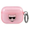 Karl Lagerfeld Glitter Choupette AirPods Pro cover - różowe