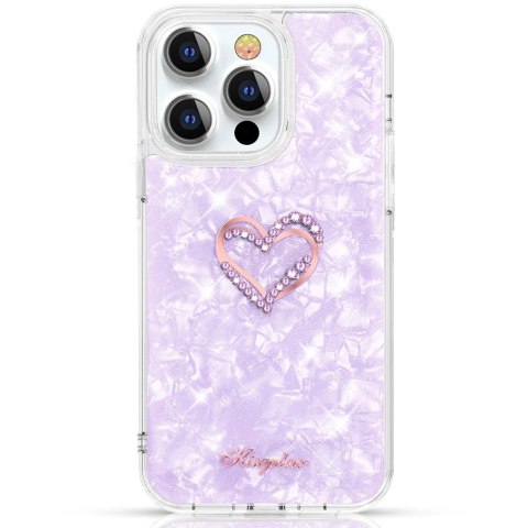 Kingxbar Epoxy Series etui z Kryształami Swarovskiego iPhone 13 Pro fioletowy