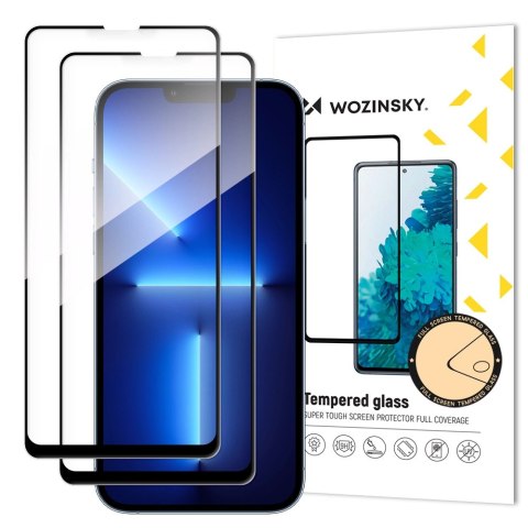 Wozinsky zestaw 2x super wytrzymałe szkło hartowane Full Glue na cały ekran z ramką Case Friendly iPhone 14, iPhone 13 Pro / iPh