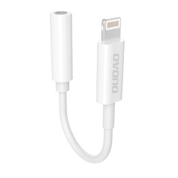 Dudao adapter przejściówka do słuchawek z Lightning (męski) na 3,5mm mini jack (żeński) 10cm biały (L16+white)