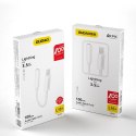 Dudao adapter przejściówka do słuchawek z Lightning (męski) na 3,5mm mini jack (żeński) 10cm biały (L16+white)