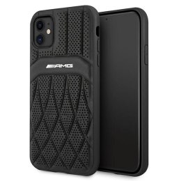 Etui AMG Leather Curved Lines na iPhone 11 / Xr - czarne