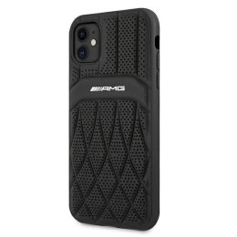 Etui AMG Leather Curved Lines na iPhone 11 / Xr - czarne