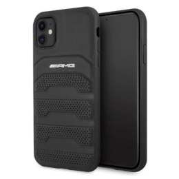 Etui AMG Leather Debossed Lines na iPhone 11 / Xr - czarne