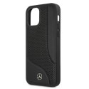 Etui Mercedes Leather Perforated Area na iPhone 12 Pro Max - czarne