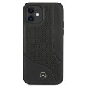 Etui Mercedes Leather Perforated Area na iPhone 12 mini - czarne