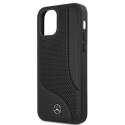 Etui Mercedes Leather Perforated Area na iPhone 12 mini - czarne