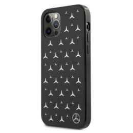 Etui Mercedes Silver Stars Pattern na iPhone 12 / iPhone 12 Pro - czarne