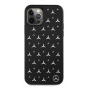 Etui Mercedes Silver Stars Pattern na iPhone 12 / iPhone 12 Pro - czarne