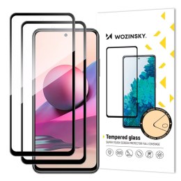 Wozinsky zestaw 2x super wytrzymałe szkło hartowane Full Glue na cały ekran z ramką Case Friendly Xiaomi Redmi Note 10 / Redmi N