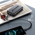 Joyroom Linglong powerbank 10000mAh 20W Power Delivery Quick Charge USB / USB Typ C / wbudowany kabel USB Typ C czarny (JR-L001 