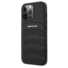 Etui AMG Leather Debossed Lines na iPhone 13 Pro / iPhone 13 - czarne