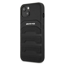 Etui AMG Leather Debossed Lines na iPhone 13 mini - czarne