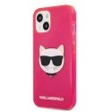 Etui Karl Lagerfeld Glitter Choupette Fluo na iPhone 13 mini - różowe