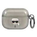 Etui Karl Lagerfeld Glitter Karl's Head na AirPods Pro - czarne