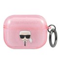 Etui Karl Lagerfeld Glitter Karl's Head na AirPods Pro - różowe