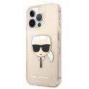 Etui Karl Lagerfeld Glitter Karl's Head na iPhone 13 Pro Max - złote