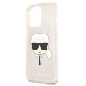 Etui Karl Lagerfeld Glitter Karl's Head na iPhone 13 Pro Max - złote