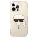 Etui Karl Lagerfeld Glitter Karl's Head na iPhone 13 Pro / iPhone 13 - złote