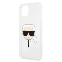 Etui Karl Lagerfeld Glitter Karl's Head na iPhone 13 mini - srebrne