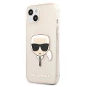 Etui Karl Lagerfeld Glitter Karl's Head na iPhone 13 - złote