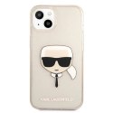 Etui Karl Lagerfeld Glitter Karl's Head na iPhone 13 - złote