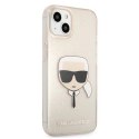 Etui Karl Lagerfeld Glitter Karl's Head na iPhone 13 - złote