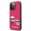 Etui Karl Lagerfeld Ikonik Karl&Choupette na iPhone 13 Pro Max - fuksjowe