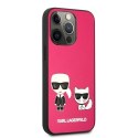 Etui Karl Lagerfeld Ikonik Karl&Choupette na iPhone 13 Pro Max - fuksjowe