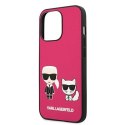 Etui Karl Lagerfeld Ikonik Karl&Choupette na iPhone 13 Pro Max - fuksjowe