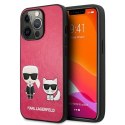 Etui Karl Lagerfeld Ikonik Karl&Choupette na iPhone 13 Pro / iPhone 13 - fuksjowe