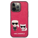 Etui Karl Lagerfeld Ikonik Karl&Choupette na iPhone 13 Pro / iPhone 13 - fuksjowe