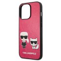 Etui Karl Lagerfeld Ikonik Karl&Choupette na iPhone 13 Pro / iPhone 13 - fuksjowe